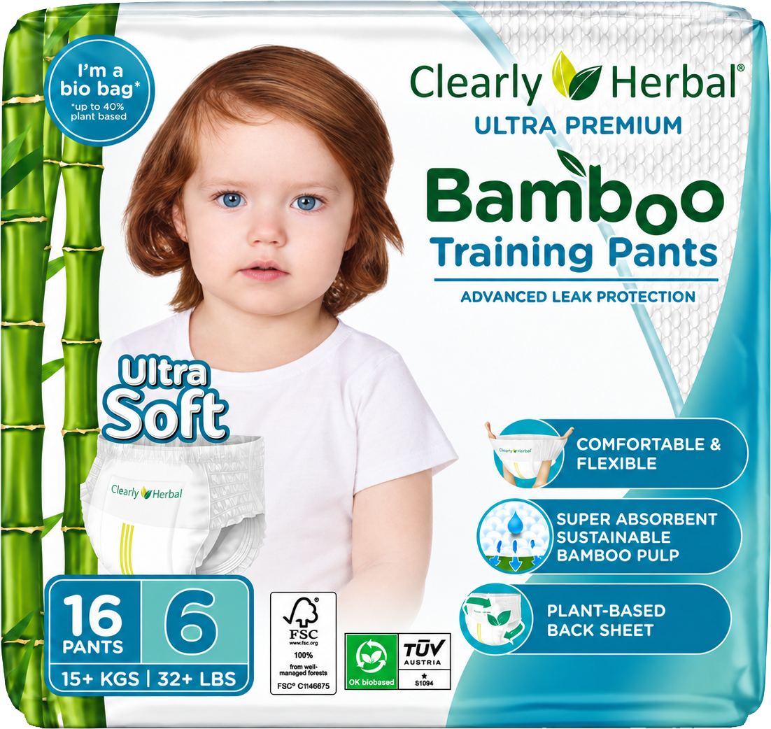 Clearly Herbal Bamboo Training Pants Size 6, 16 pants