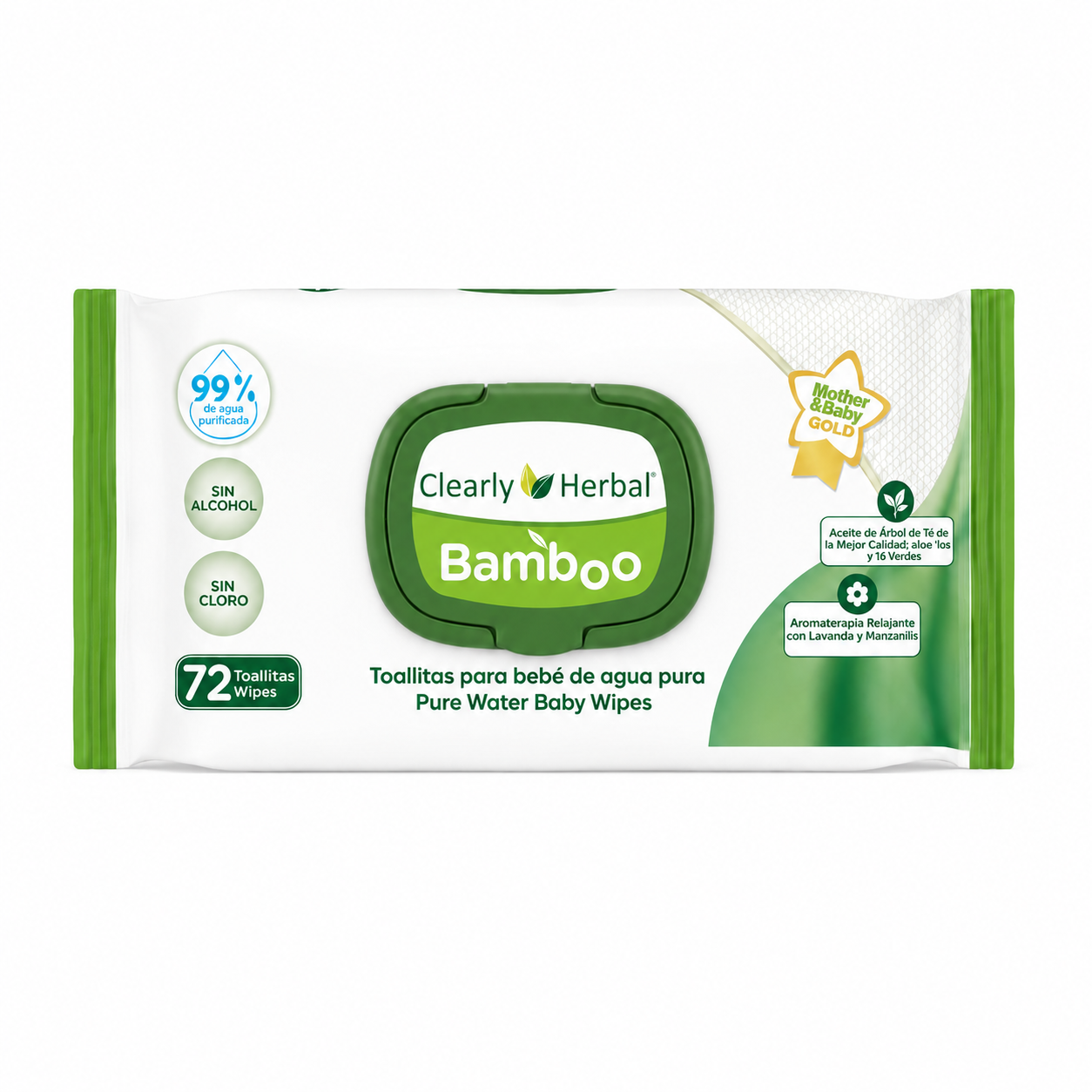 Clearly Herbal Bamboo Pure Water Baby Wipes pack